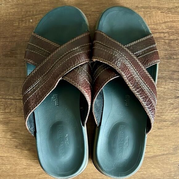 Clarks Brixby Cross Dark Brown Leather Sandals main image 5